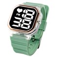 thumbnail image 1 of Jewelry On Clearance Fashion Silicone Strap Couple Rectangle Led Electronic Watch Green, 1 of 1