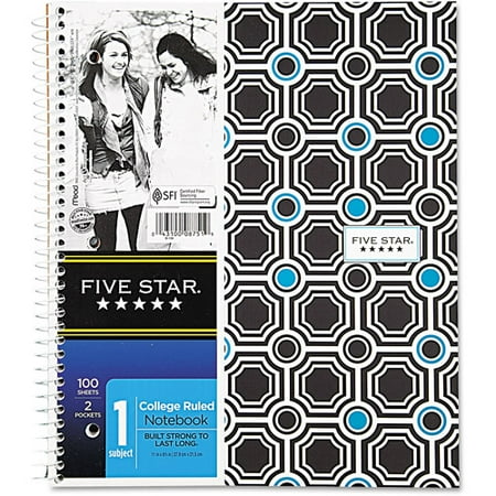 Five Star 1-Subject Wirebound Style Notebook, College Rule