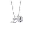 thumbnail image 2 of Delight Jewelry Silvertone Small Gelato Script Initial - L - Silvertone Script Initial Disc - J - Charm Necklace, 20"+3", 2 of 4
