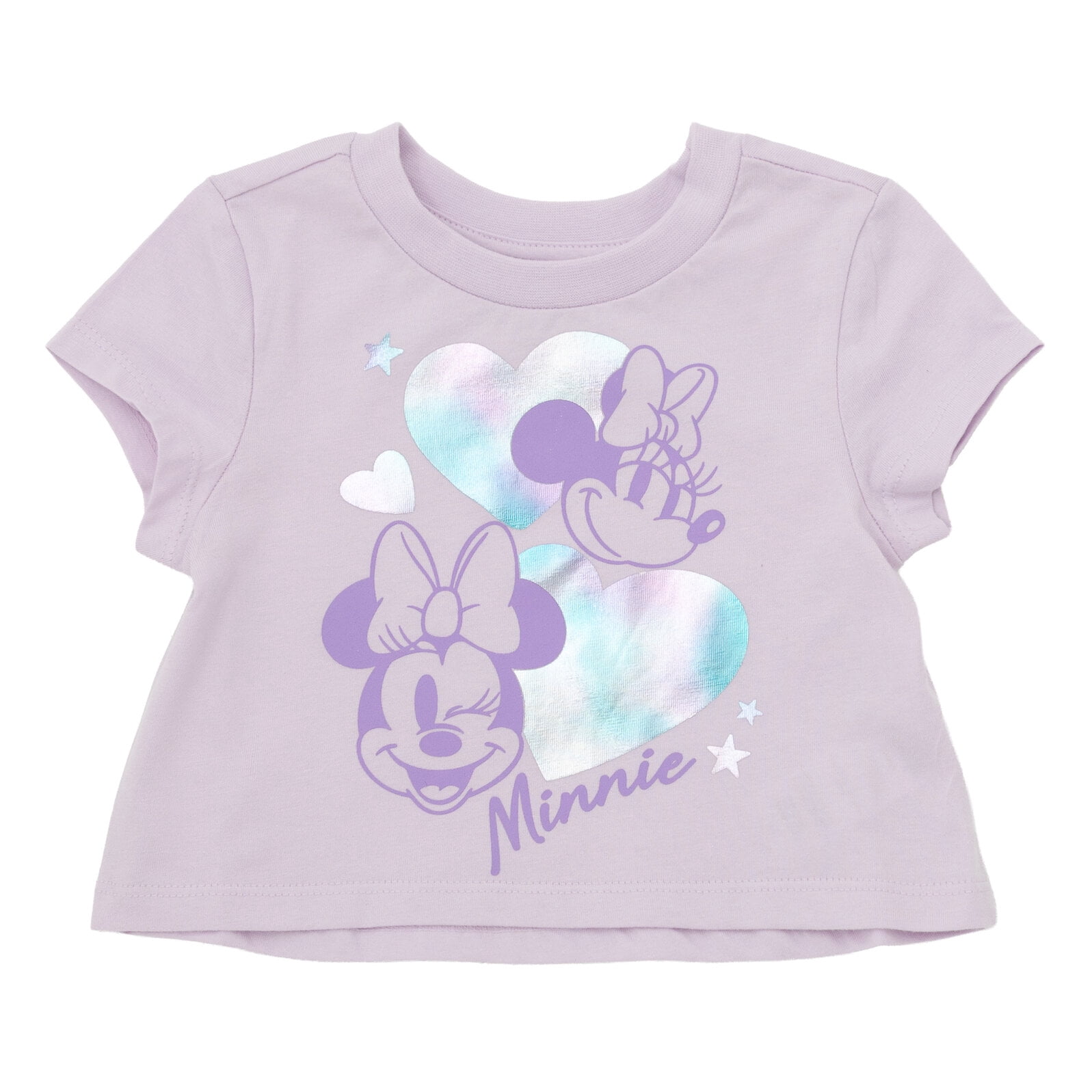 Disney Minnie Mouse Metallic Print T-Shirt and Tulle Tutu Skirt Outfit Set Toddler to Big Kid