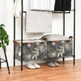 thumbnail image 3 of Yayeee Foldable Storage Basket for Shelves with Handles Waterproof Cloth Bins, Watercolor Space, 3 of 7