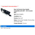 thumbnail image 2 of Rear Left Interior Door Handle - Compatible with 2007 - 2012 Lincoln MKZ 2008 2009 2010 2011, 2 of 2