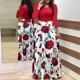 thumbnail image 2 of Vestidos de invierno y otoño para mujer, vestido largo maxi con estampado floral de moda de manga larga, vestido informal para mujer, 2 of 5
