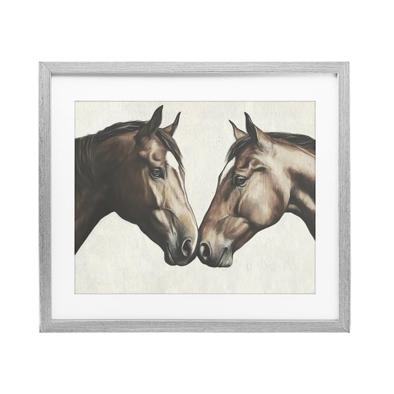 Stupell Industries Modern Equine Companions Pair Gray Framed Print Under Glass, 16 x 13, by Svetlana Aleynikova