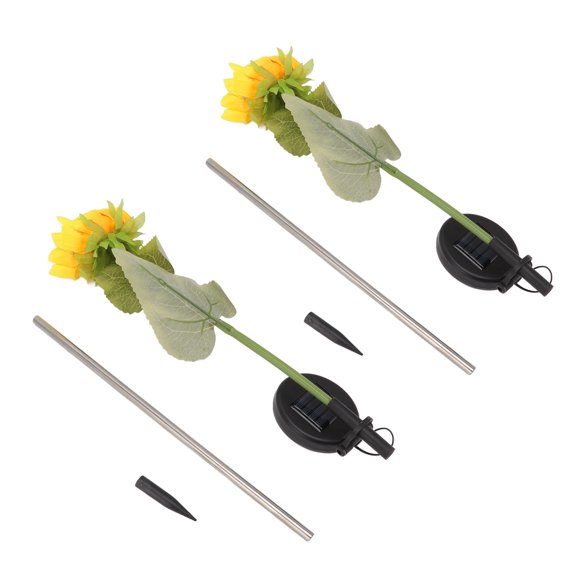 Outdoor Sunflower Solar Lights, Sunflower Solar Lights Beautiful IP65 Waterproof 2Pcs Easy Installation Low Power Consumption LED for Park