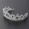 thumbnail image 3 of Wedding Bridal Tiara Crown Water Crystal for Women Wearing Silver Accessory, 3 of 3