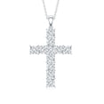 thumbnail image 2 of Rosec Jewels Certified Moissanite Cross Pendant Necklace for Women - Religious Necklace - D-VS1 Grade - Gift for Christmas, 925 Sterling Silver, 2 of 6