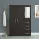 thumbnail image 1 of Mobi Ropero 122cm De Madera Lirio Chocolate Closet Organizador Mobi Muebles Moderno, 1 of 9