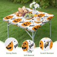 thumbnail image 4 of Happy Halloween Tablecloth with Elastic Edge Waterproof Spillproof Pumpkin Spooky Square Tablecolths Table Cover for Halloween Birthday Wedding Graduation (34x34in), 4 of 6