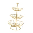 thumbnail image 2 of Organizador decorativo elegante y multifuncional de 3 niveles para cestas de frutas Oro, 2 of 9