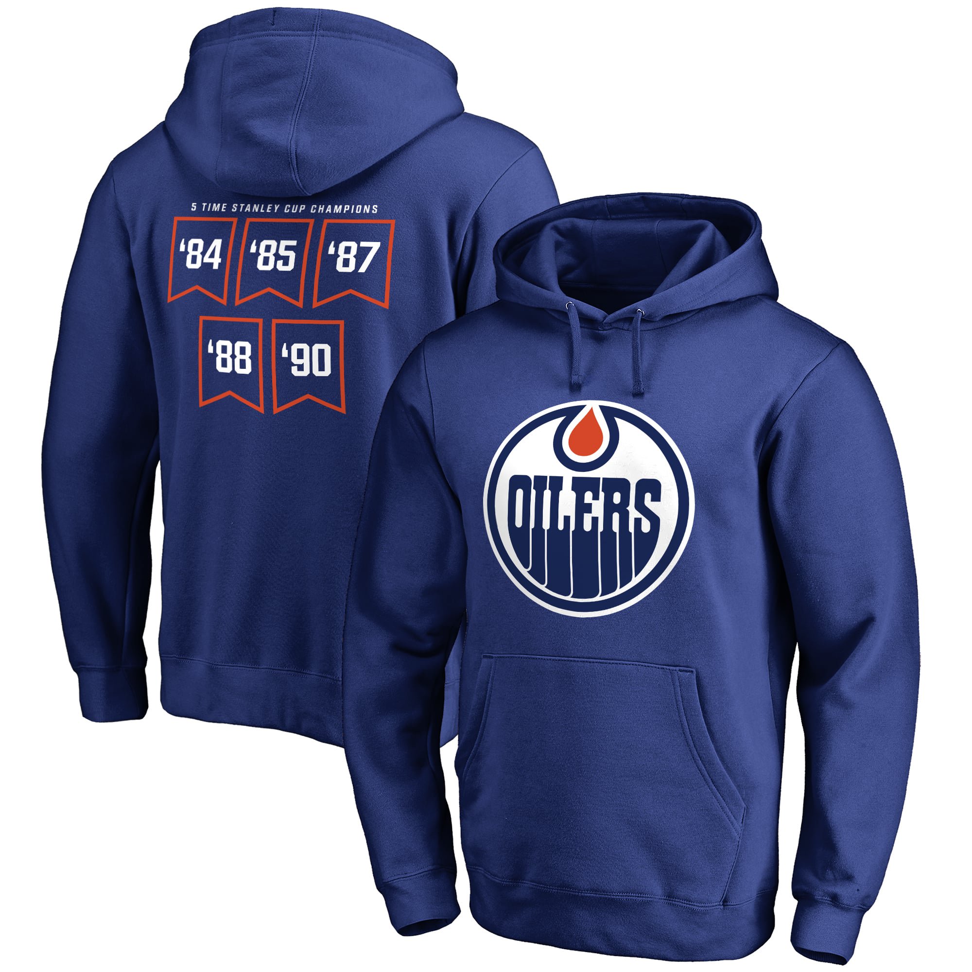 Men's Royal Edmonton Oilers Raise the Banner Pullover Hoodie