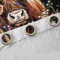 thumbnail image 4 of Manfei Highland Cow Black Out Curtains for Teens Adults,Chic Floral Flower Curtains Pack of 2 (42x63 Each),Western Farmhouse Bedroom Curtains,Ultra Soft Home Decor, 4 of 6
