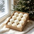 thumbnail image 4 of 12 Pcs Velvet Christmas Ball Ornaments, Flocked Christmas Tree Decoration Plastic Balls Xmas Decorative Hanging Ornaments Set, 4 of 6