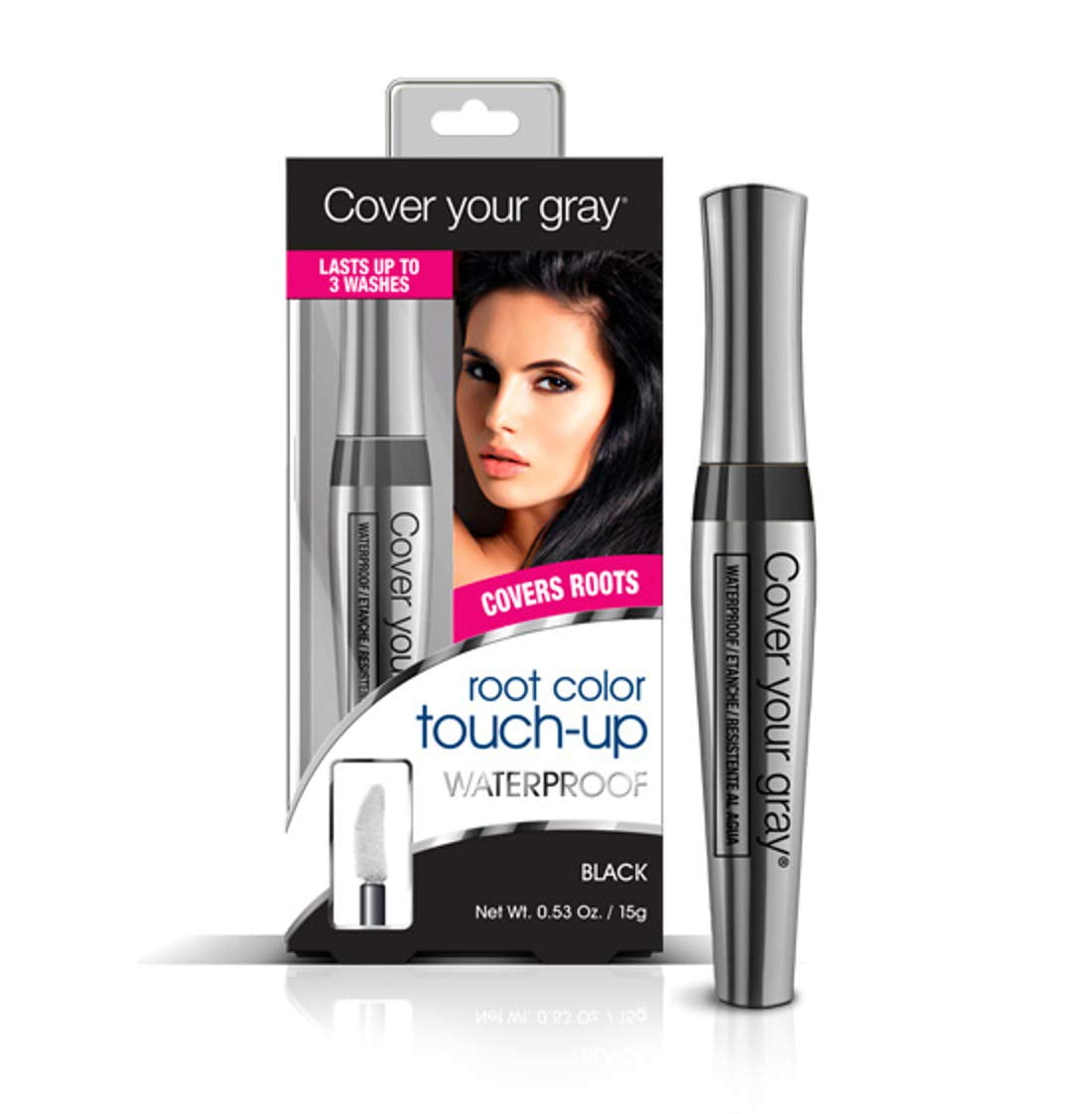 Cover Your Gray Waterproof Root TouchUp Black (Pack of 2)