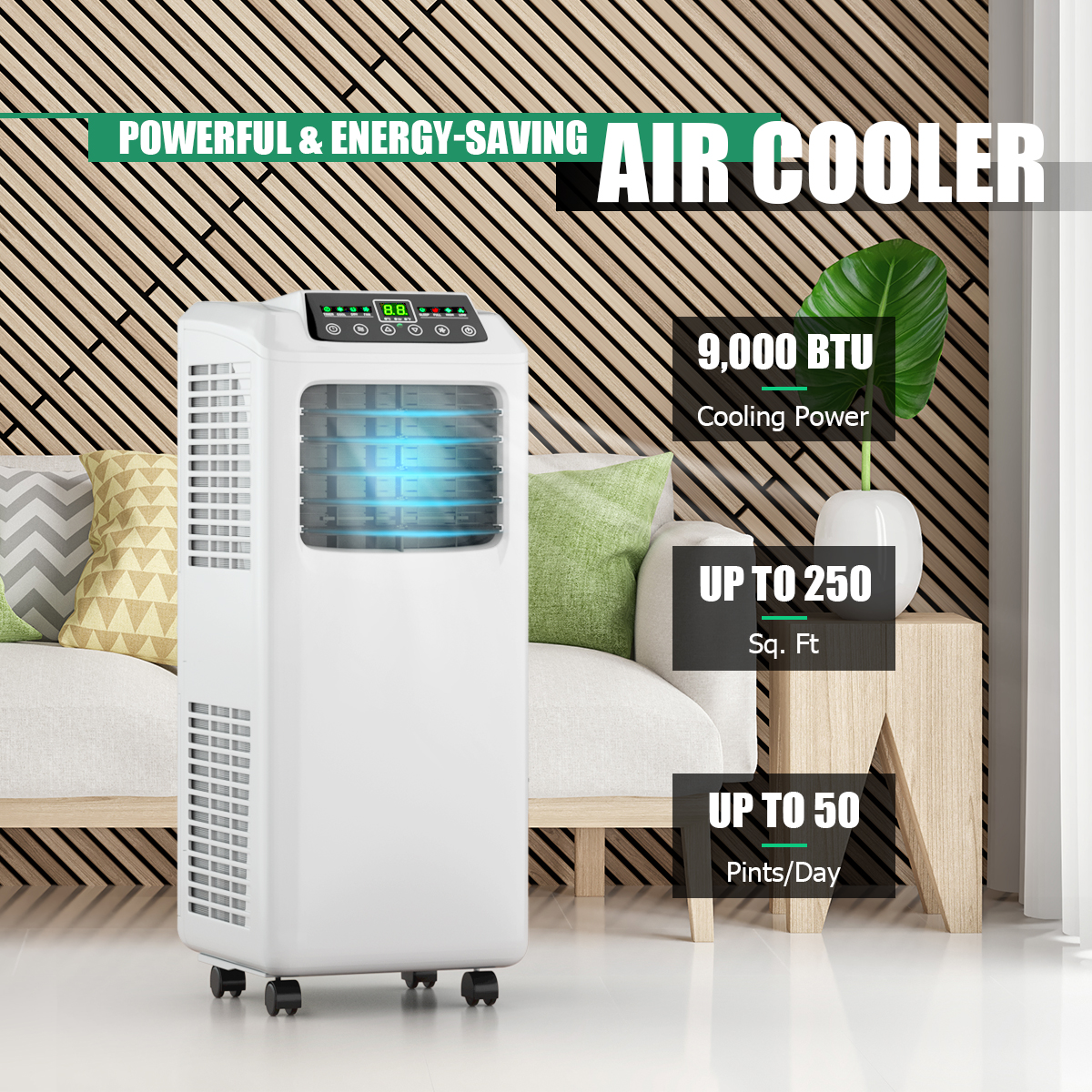Giantex 9000BTU Portable Air Conditioner, 3-in-1 Floor AC Unit w/Dehumidifier Modes, Easycool Quiet AC Unit