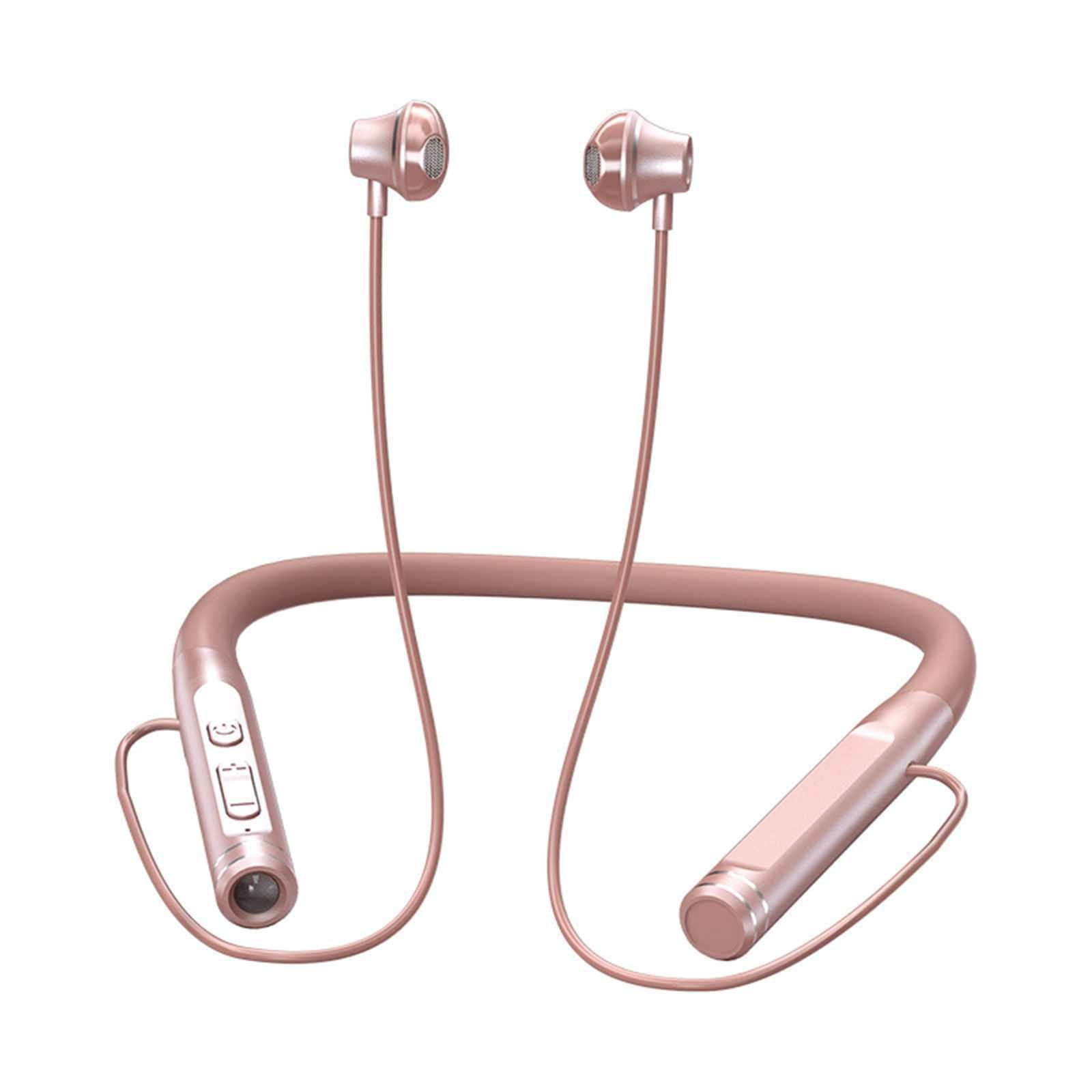 Wireless Earbuds Bluetooth Headphones Sport, Bluetooth Earbuds Stereo Ear Buds, Noise Cancelling Mic, IP7 Waterproof Headset for Workout/Running,Pink
