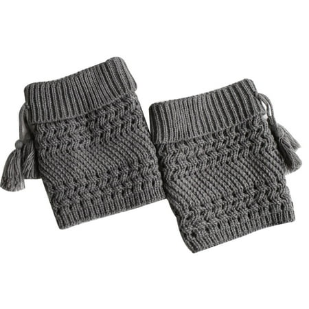 

1 Pair Fashion Winter Tassel Womens Knitted Leg Warmers Sock Elastic Stretchy Soft Trim Boot Cover Cuffs Toppers
