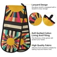 thumbnail image 2 of Yayeee Double Oven Mitt Kitchen Heat Resistant Baking 35" x7" Quilted Glove, Geometric Sun, 2 of 6