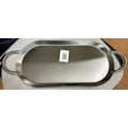 thumbnail image 2 of Mexican Style Comal Plano Griddle Acero Flat Grill Stainless Steel Oval Cuadrado W/Handle Hanger 17x8.5", 2 of 2