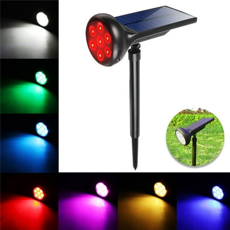 Waterproof 7 Led Rgb Color Changing Solar Spotlights Outdoor