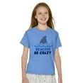thumbnail image 4 of Beaches Be Crazy Funny Swimming Shark Crewneck T Shirts Boy Girl Teen Brisco Brands L, 4 of 6