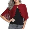 thumbnail image 1 of Womens Short Cardigan Chiffon Top Open Front Bolero Shrug Short Sleeve Crop Tops, 1 of 4