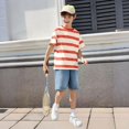 thumbnail image 5 of EnJoCho Boys Striped T Shirt Summer Cute Crew Neck Short Sleeve Tops Tween Cotton Casual Basic Soft Oversized Trendy Light Tees Boys Oversized Cotton T Shirt, 5 of 7