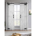 thumbnail image 2 of Farmhouse Wood Grain Sheer Curtains 84 Inch Length 2 Panels Set for Living Room/Bedroom, Vintage Country Barn Gate Grey Kitchen Curtains Grommet Semi-Sheer Curtains Drapes Window Treatments 42"x84"x2, 2 of 7