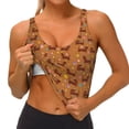 thumbnail image 3 of Uemuo Dachshund And Ball Pattern Women's Sports Bra - High Impact Support, Breathable, and Comfortable Athletic Bra for Running, Yoga, and Workouts, 3 of 9