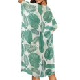 thumbnail image 4 of HELLHERO Polyester Long Kimono Swimsuit Cover Up for Summer Long Cardigan Free Size Bathing Suit Cover Up Tropical Foliage Print, 4 of 6