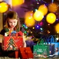 thumbnail image 4 of Owis 16 Pack Christmas Gift Bags, Non-woven Reusable Tote Bags with Handles for Xmas Gift Wrapping, 12.8" x 9.7" x 6.7", 4 of 7