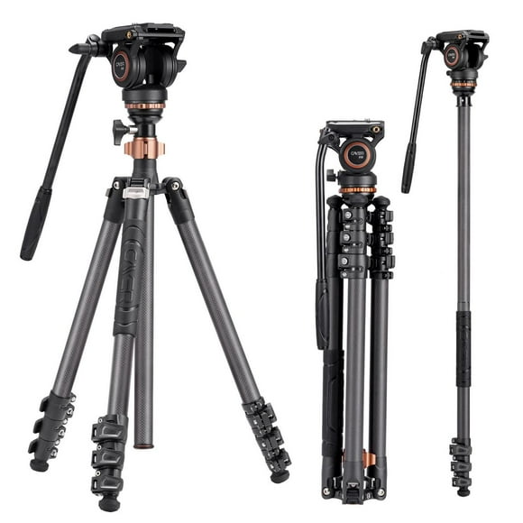 Trípode de Cámara Cayer Fibra de Carbono Convertible a Monopié 196 cm para DSLR