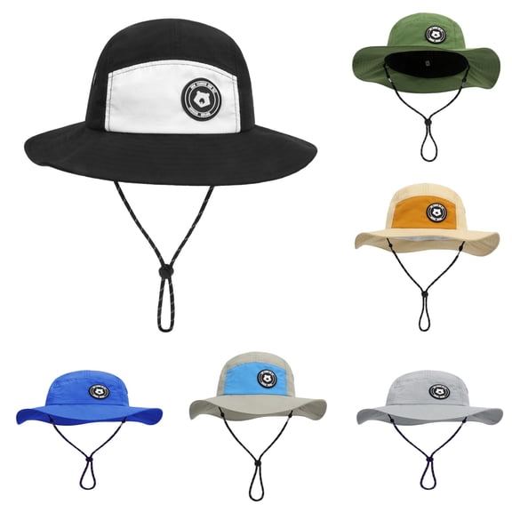 Oiyii Adventure‑Ready Bucket Hats for Newborn Boy Solid‑Tone Sun Hats, White