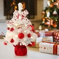 thumbnail image 2 of 1.6ft Rotating Snow Flocked Tabletop Christmas Tree with Light and Music, 360° Spinning Mini Pre-lit Xmas Tree with Base Christmas Decor for Small Space Home Office Desk Holiday Gift, 2 of 9