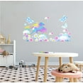 thumbnail image 2 of LEGENDARY - Bubble Gum Gradient Colored Legendary Creature Decoration - Multicolored Unicorn Flowers Clouds Garden Like Design - Home Kids Bedroom Easy To Apply Adhesive Wall Decal Sticker 40" x 24", 2 of 3