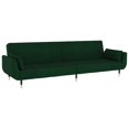 thumbnail image 2 of vidaXL 2-Seater Sofa Bed with Two Pillows Dark Green Velvet, 2 of 5