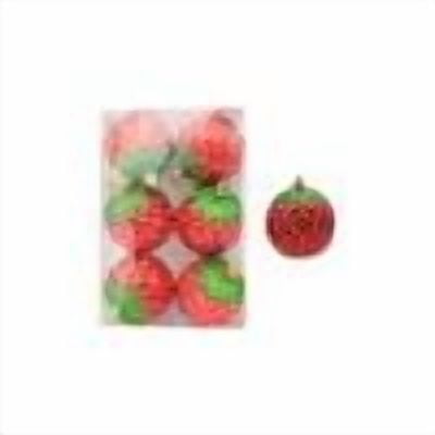 Fwttom Christmas Balls Christmas Tree Decorations, Strawberries Shape Christmas Tree Ornaments Christmas Shatterproof Ball, Holiday Hanging Boxed Christmas Ball Ornaments for Xmas Tree & Party Decor