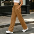 thumbnail image 6 of Yievot Women's Sweatpants High Waisted Drawstring Lounge Pants Straight Leg Comfy Relaxed Fit Joggers with Pockets, 6 of 7