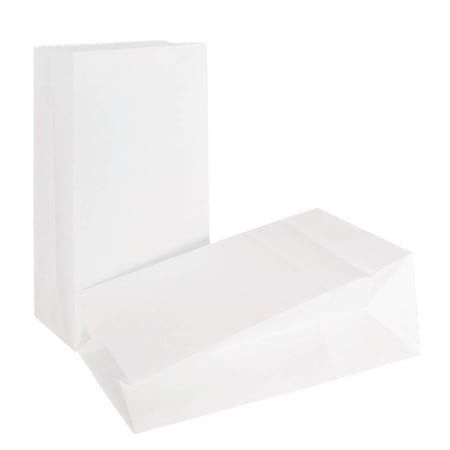 KEYYOOMY Small Bright Color Paper Bags White Party Goody bags for Wedding Baby Shower Kid?s Birthday Party (White, 50 CT, 3.5 X 2.4 X 7.1 In)