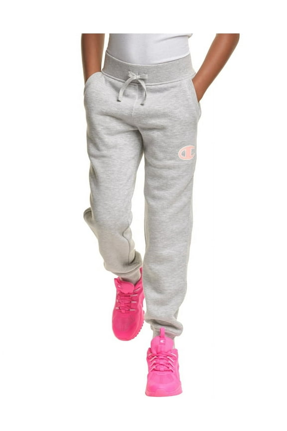 Girls OXFORD GREY C-Logo Fleece Joggers Sweatpants, XL