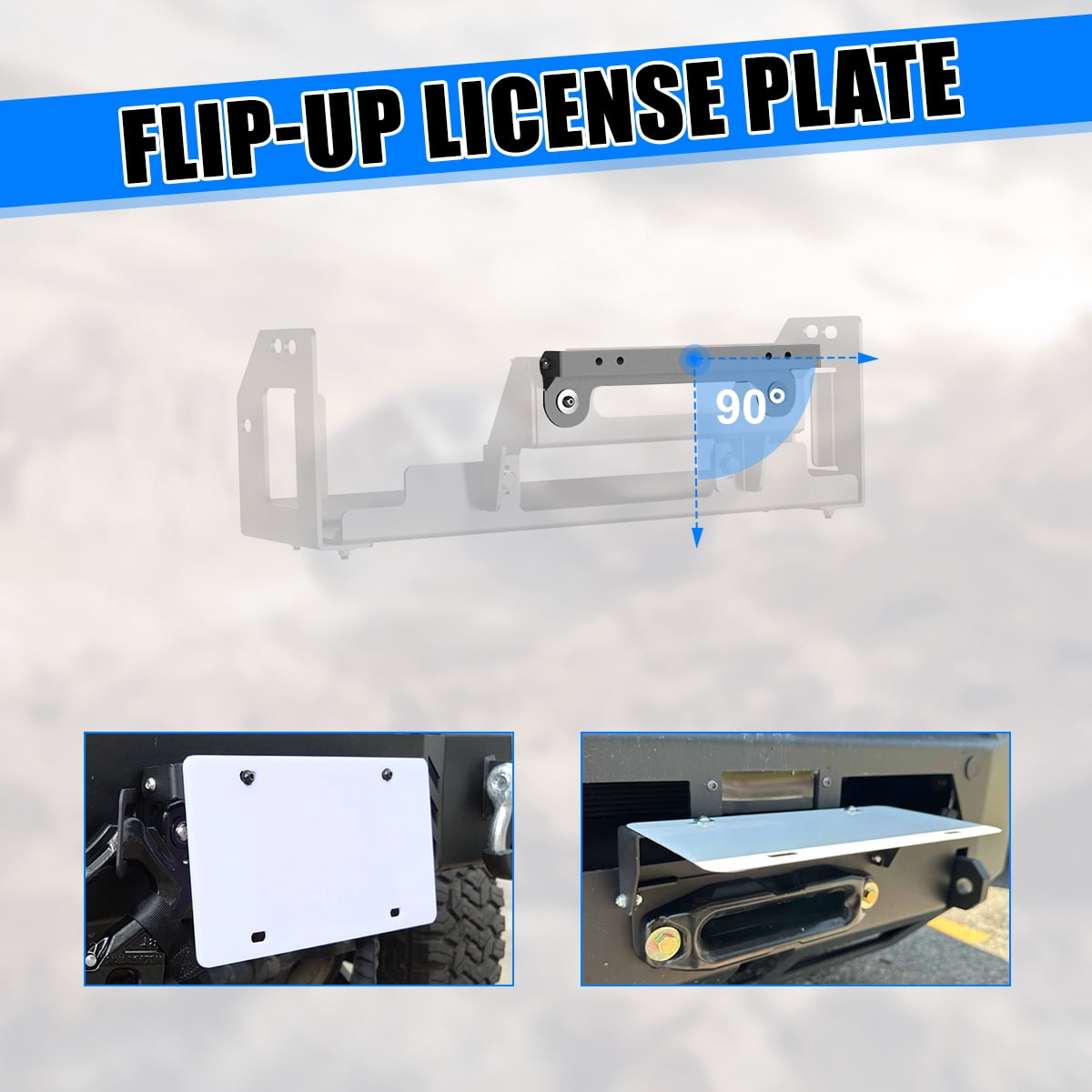 Heavy Duty Steel Winch Plate Fit for 2022 2023 2024 2025 GMC Sierra 1500,Black Powder Coated Front Bumper