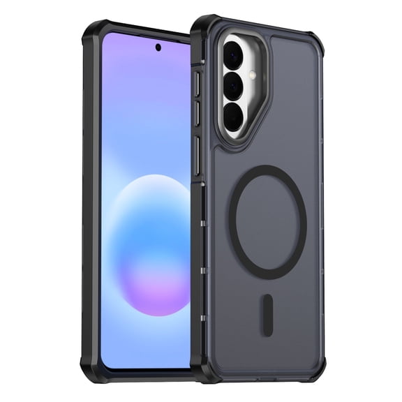 Luxury Matte Translucent Case for Samsung Galaxy S25 FE, Compatible with MagSafe, Magnetic Anti-Scratch Ultra Slim Drop Protective Skin Friendly Phone Case for Samsung Galaxy S25 FE, Black