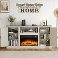 thumbnail image 2 of ChVans Farmhouse TV Stand with 26" Fireplace for 65"-75" TVs, 33" Tall Fireplace TV Entertainment Center Stand with Storage for Living Room, 2 of 11
