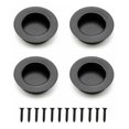 thumbnail image 1 of Juego de 4 puertas corredizas para cajones y armarios con tirador empotrado redondo negro, 1 of 5