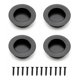 thumbnail image 1 of Juego de 4 puertas corredizas para cajones y armarios con tirador empotrado redondo negro, 1 of 5