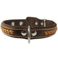 thumbnail image 3 of High Quality Genuine Leather Braided Dog Collar, Brown 1.25" Wide. Fits 16"-20.5" Neck., 3 of 3