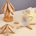 thumbnail image 2 of salvamanteles de madera | Salvamanteles de madera para platos calientes | Posavasos de madera para árboles | Juego de 4 posavasos de árbol | Salvamanteles para ollas y sartenes calientes | Juego de sa, 2 of 6