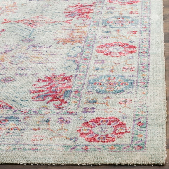 SAFAVIEH Windsor Marsan Traditional Area Rug, Ivory/Fuchsia, 5' x 7'