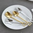 thumbnail image 2 of Cooking Spoons 2-piece Creative Shovel Shaped Stainless Steel Spoon Household Eating Spoon Coffee Mixing Spoon Table Spoons (Color : Brass), 2 of 5