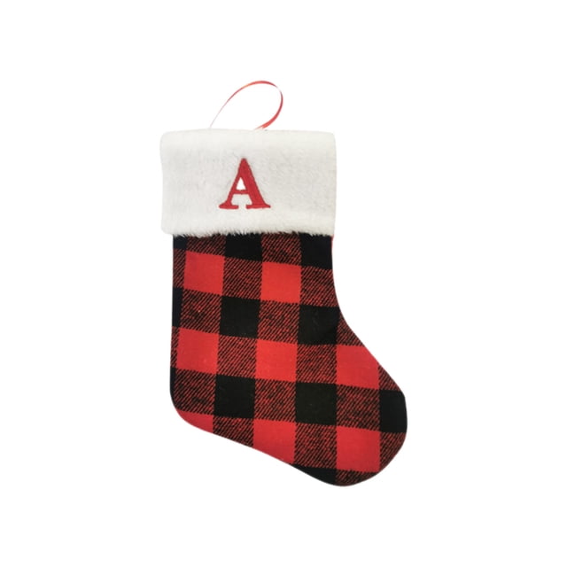 Chaussettes de Noël Pendentif Sac Cadeau de Noël Chaussettes Alphabet Haig Rouges Décorations de Sapin de Noël